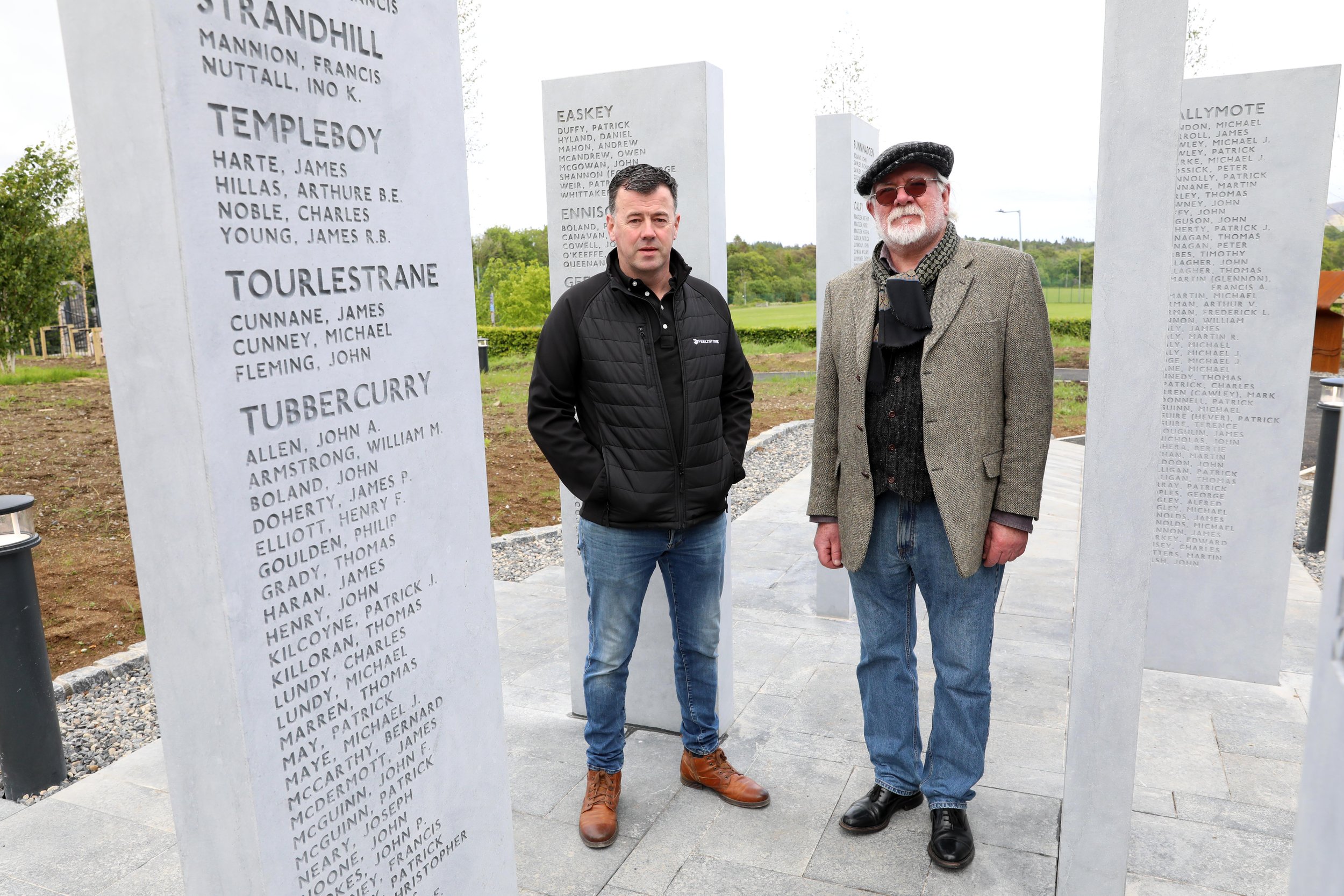  The architect and the builder. Shane Feely of Feely Stone, Boyle who carried out the building work, with David Lawlor of LSF who designed the memorial garden.   
