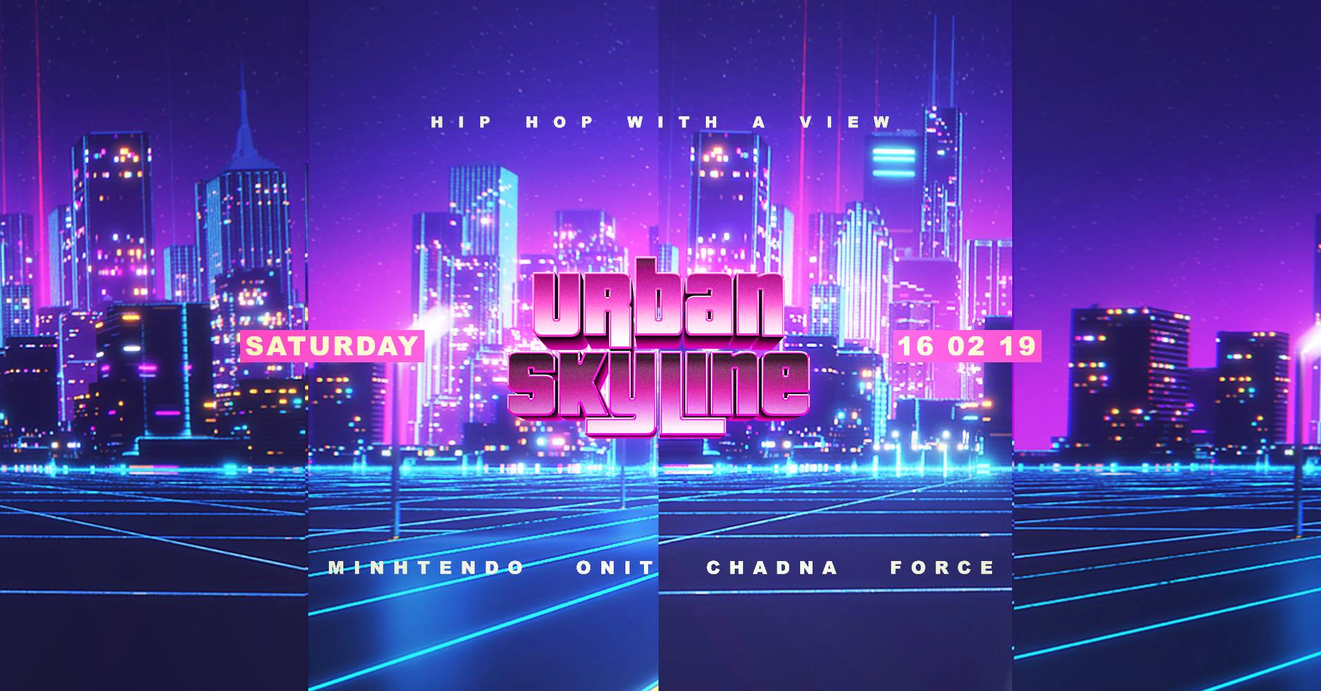 Urban Skyline - Hip Hop With A View We call it ,highest turn up in town’ Once a month we invite people to our Family & Friends meet up in our loving living room and they know what is expecting them. Greatest view over the City with bomb turn up vibes. We create an interaction with people on the dance floor and the DJ.