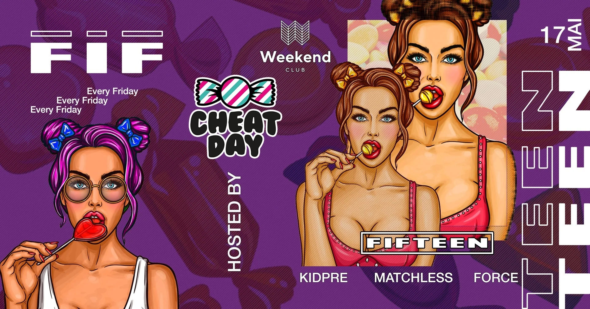 Fifteen hosted by Cheat Day We want to create a spot for people with open minded visions of music & fashion. An esthetic look is an essential step to treat your body like it deserved. Be curious - be a part. Every Friday finest Hip Hop with best local and international DJs.