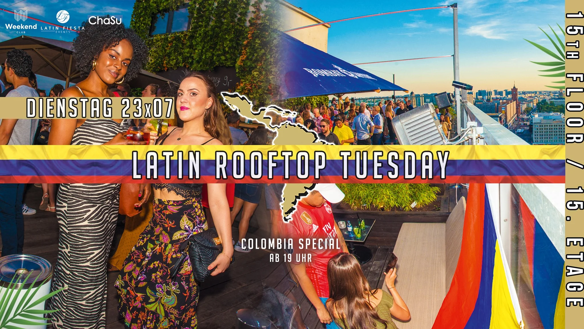 Latin FiestaBerlin's largest Latin Fiesta party series stands for the concentrated, positive power of a whole continent.With a colorful, varied program, the event series offers a party highlight for everyone!The hottest DJs of the scene put on and m…