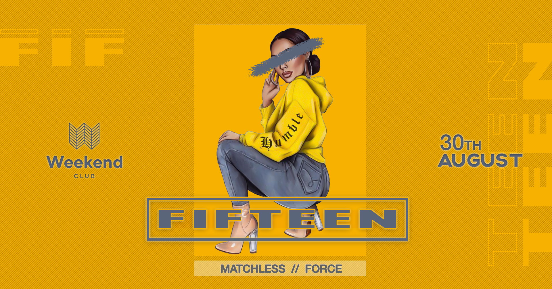 Fifteen We want to create a spot for people with open minded visions of music &amp; fashion. An esthetic look is an essential step to treat your body like it deserved. Be curious - be a part. Every Friday finest Hip Hop with best local and internati…