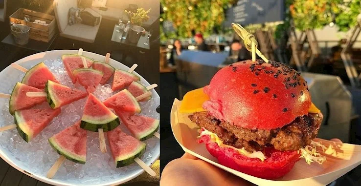 Pink BBQ. Summer Rooftop Party On Wednesday, the clocks tick pink at our place. Weekend Spritz, strawberry daiquiri, pink burger and iced vodka melon on a stick provide for your physical well-being and a rosy complexion. House beats on the roof and the loft session from 23:00