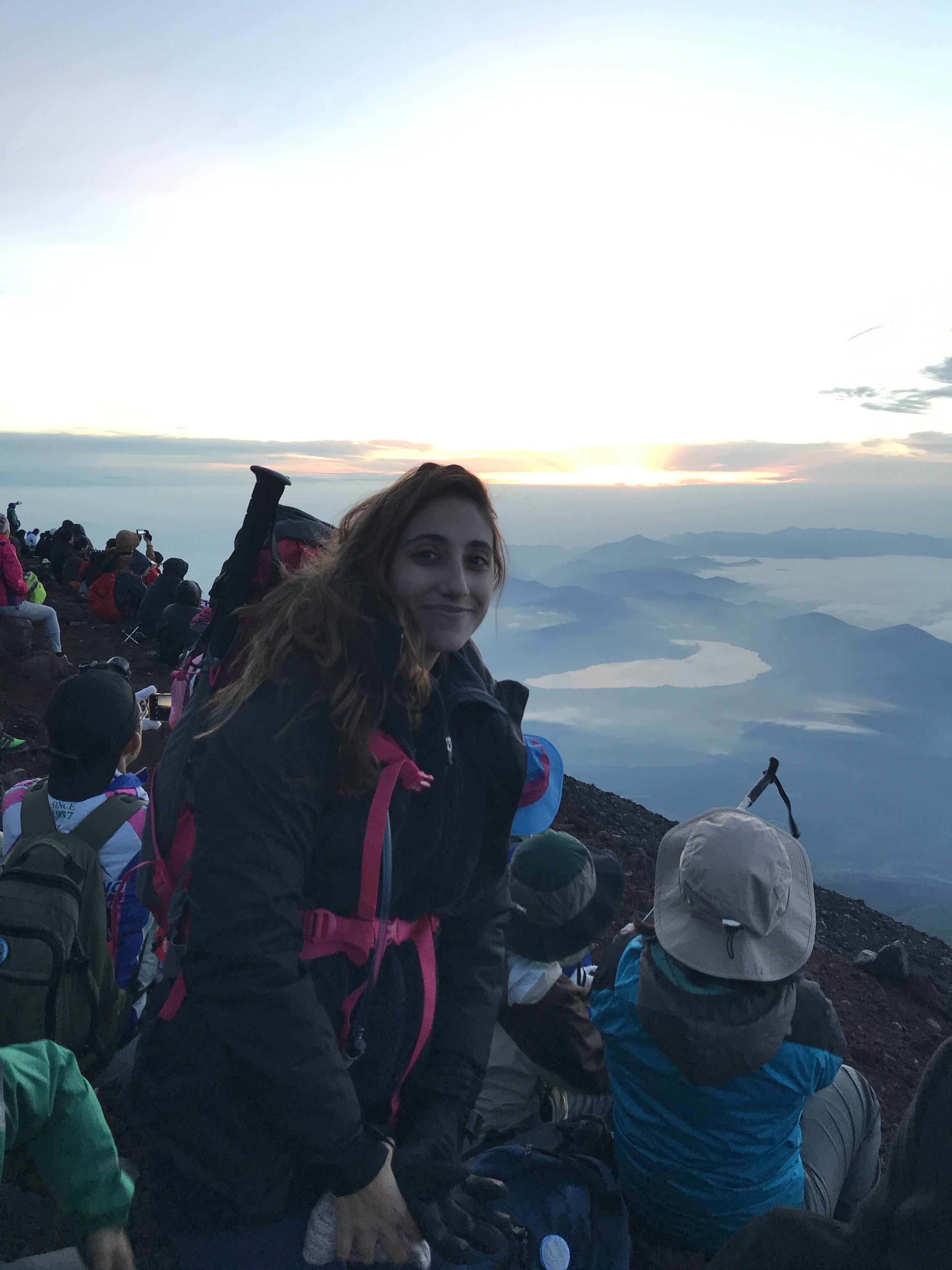 Sunrise at the top of Mount Fuji