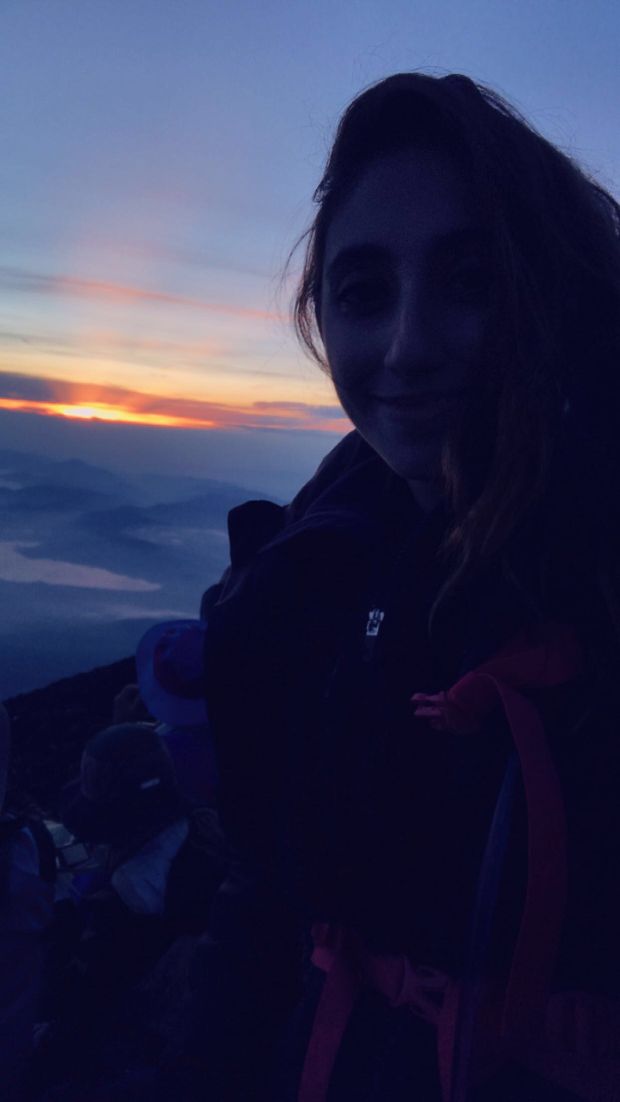 Sunrise at the top of Mount Fuji