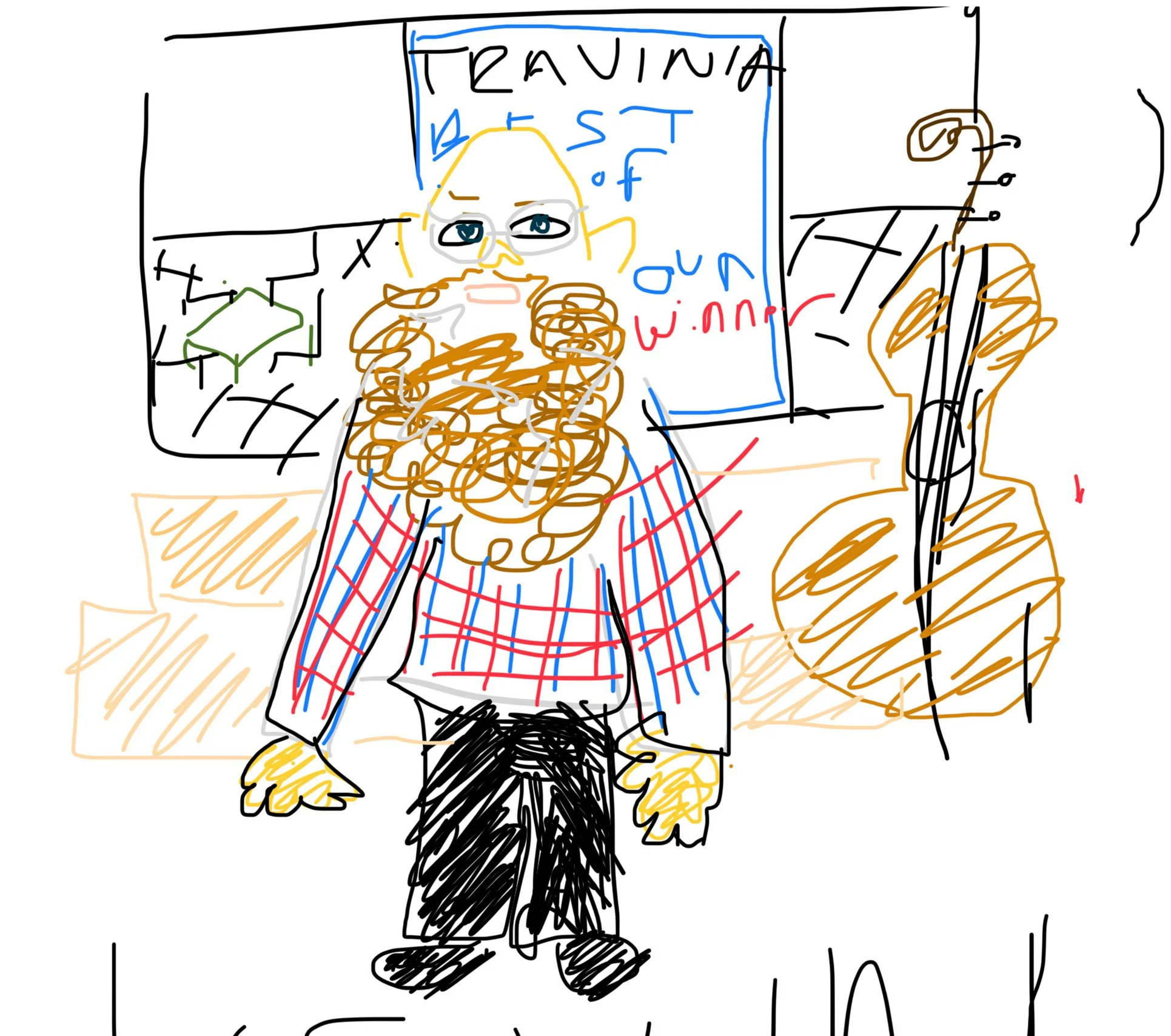 1 Kevin Johnson bass at Travinia Italian Kitchen Drawing.jpg