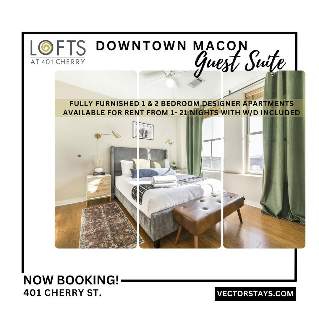 💫 Did you know we have fully furnished 1 &amp; 2 bedroom apartments available for nightly rentals at Cherry Street? They're totes adorbs and make the perfect staycation or weekend getaway! Friends or family in town? They'll love the walkability of t