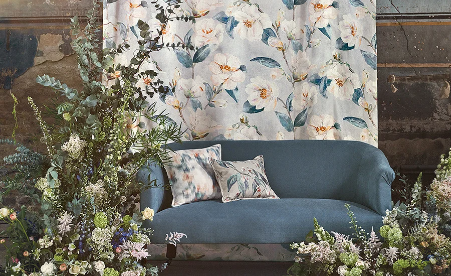 Gardenia Prints and Embroideries An exquisite hand drawn design featuring painterly watercolour brush strokes.