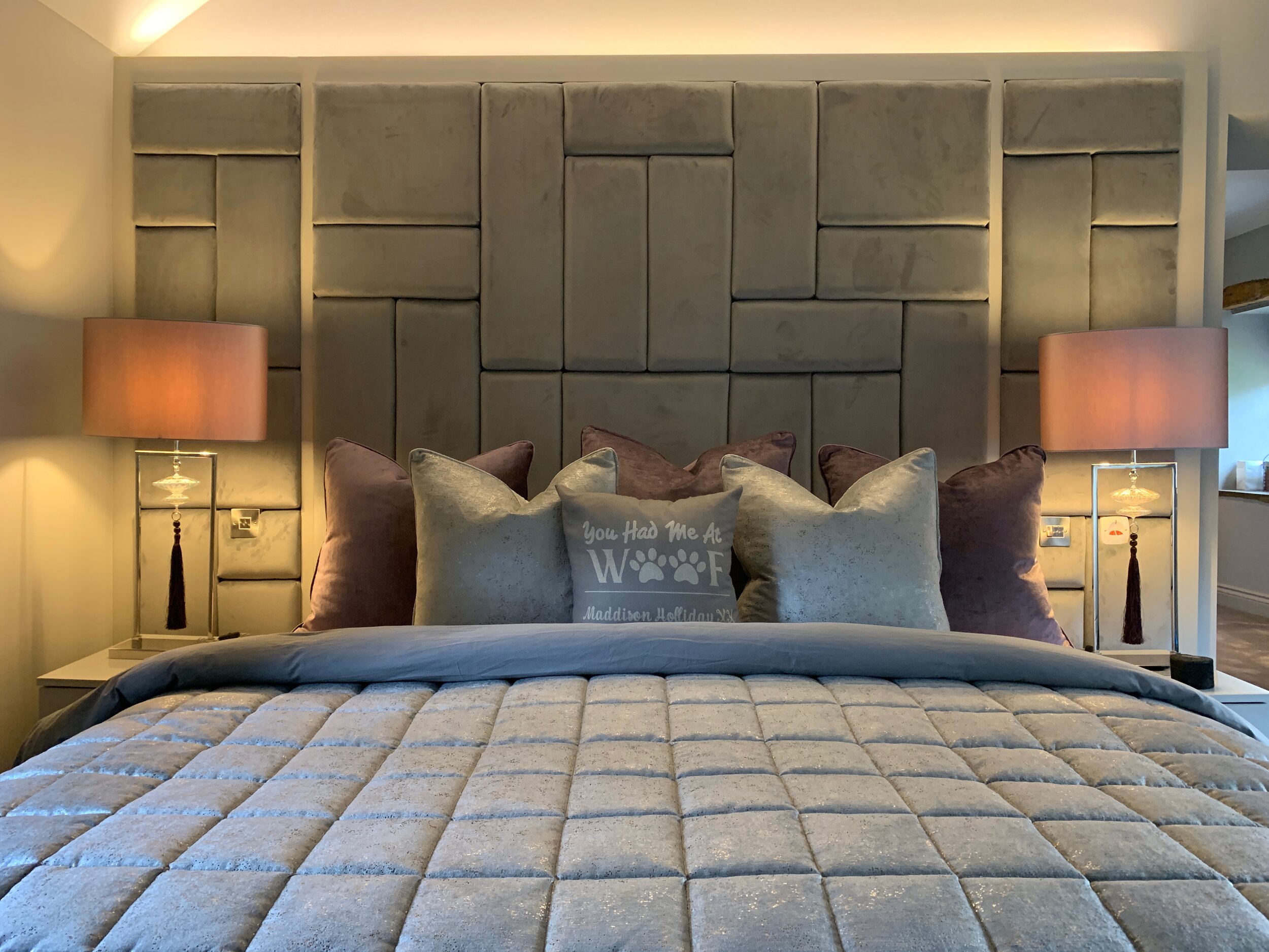   Upholstered Wall &amp; Elegant Bedroom   Cawthorne, Barnsley 