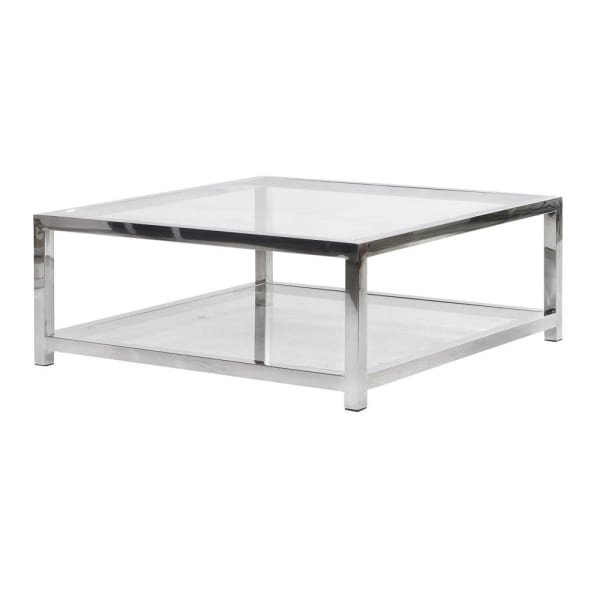 Marsh Co Tranio Square Coffee Table, Square Glass Side Table
