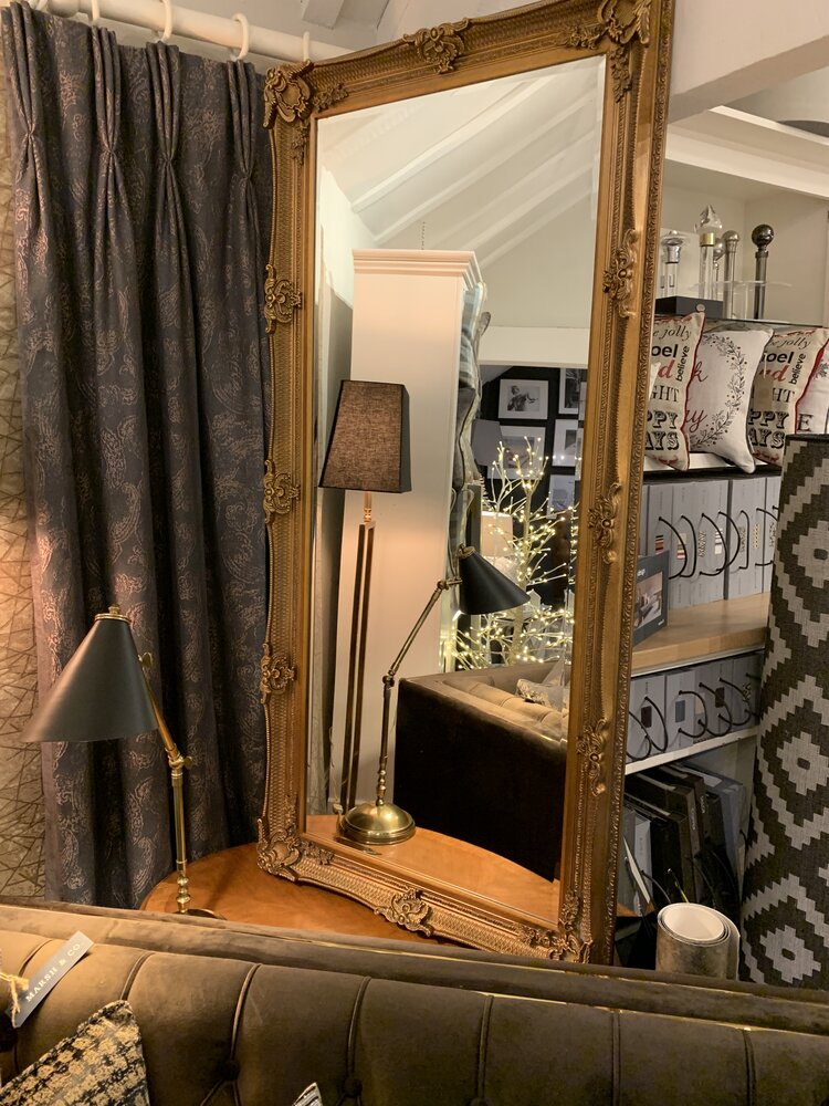 Abbey Leaner Mirror In Gold Marsh Co, Gold Leaner Mirror