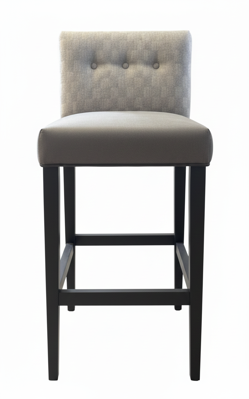 Upholstered Black Frame Bar Stool