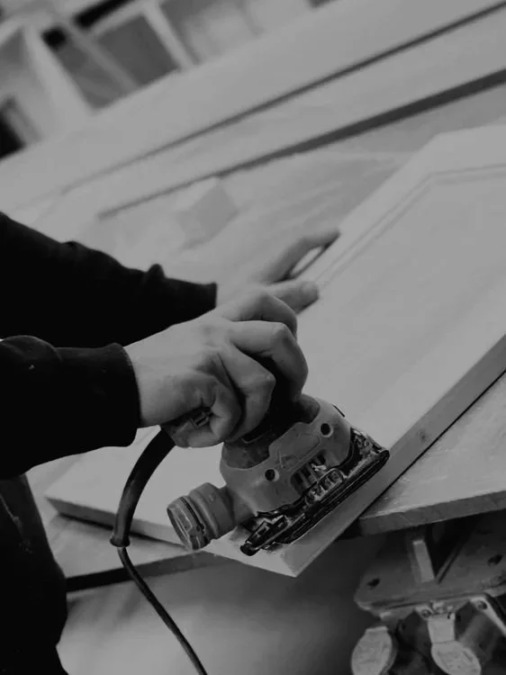 Hand finished cabinetry in Yorkshire sanding