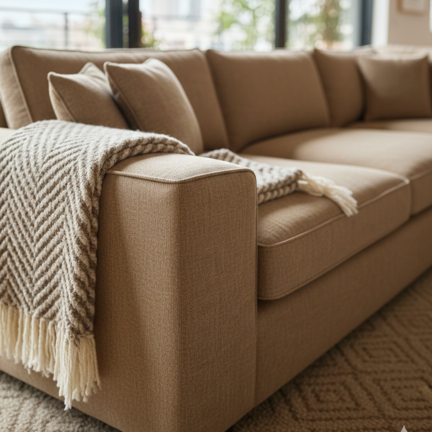 Upholstered Linen Corner Sofa