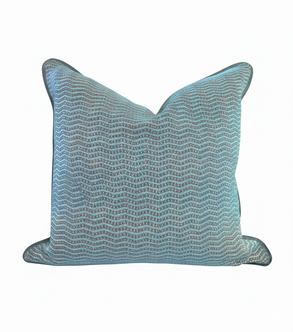 Teal Ribbed Cushion