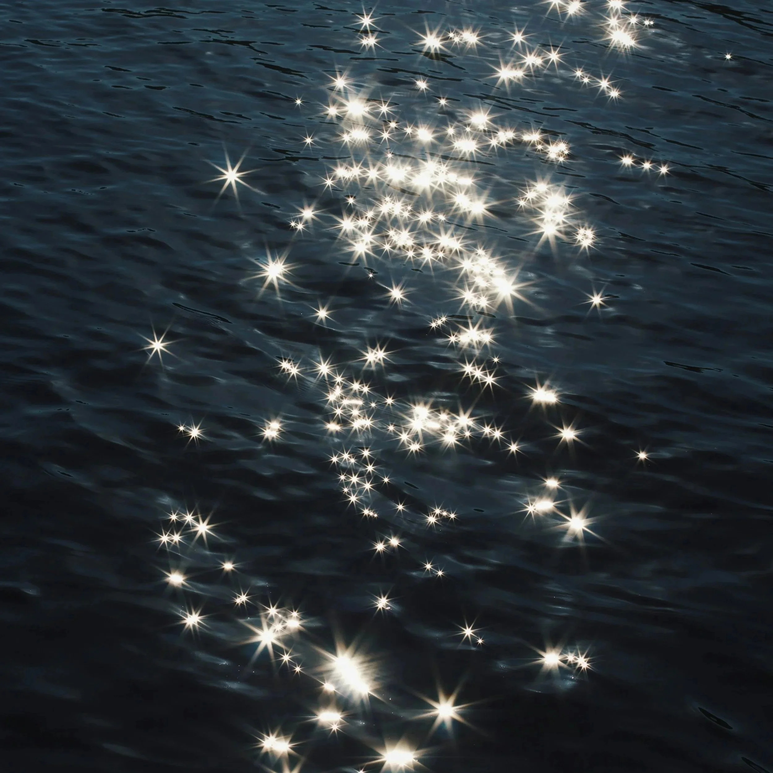 Sun sparkling on water