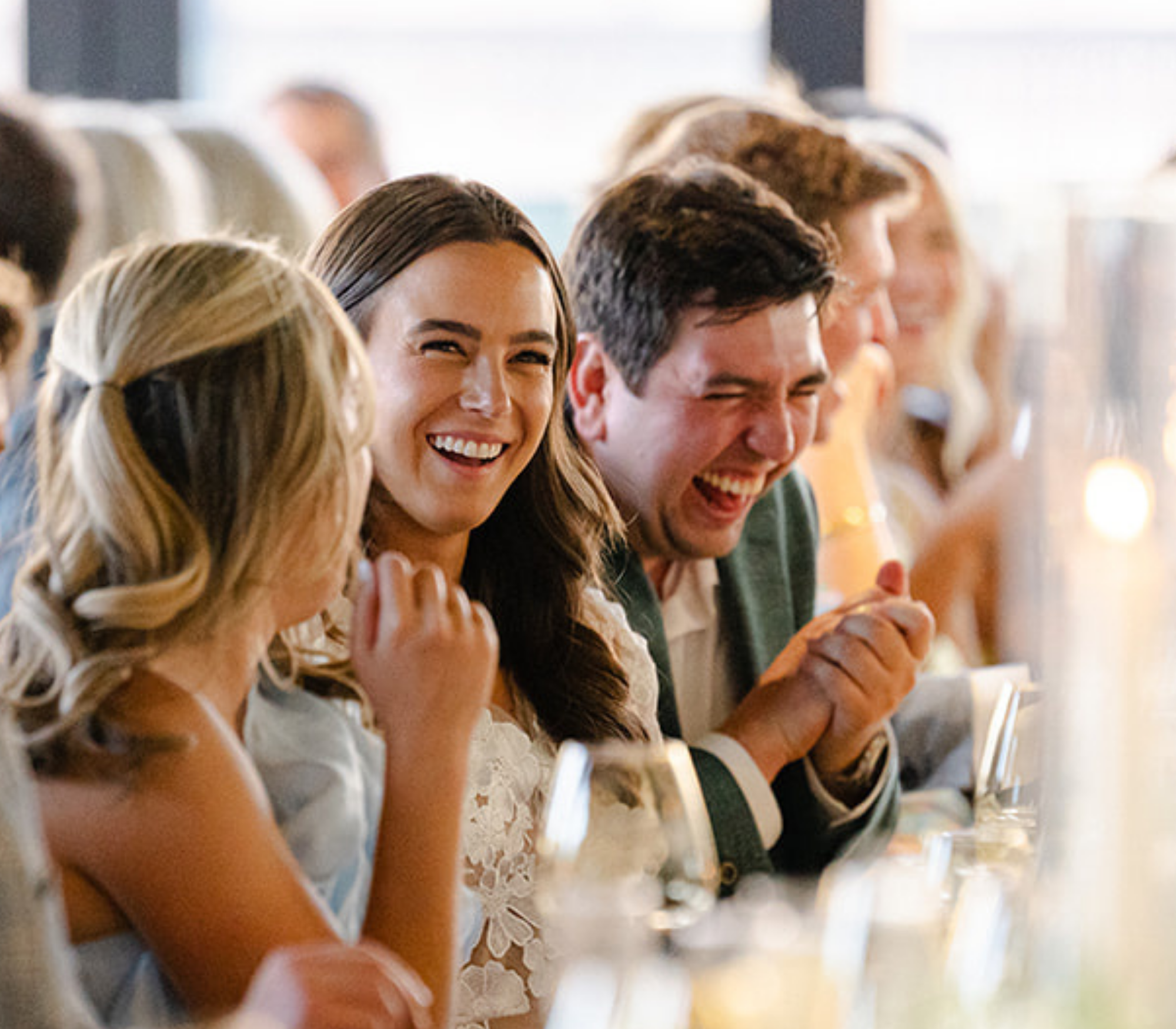 bride and groom laughing, wedding dinner, Utah wedding, wedding rehearsal dinner, Salt Lake wedding, Park City wedding