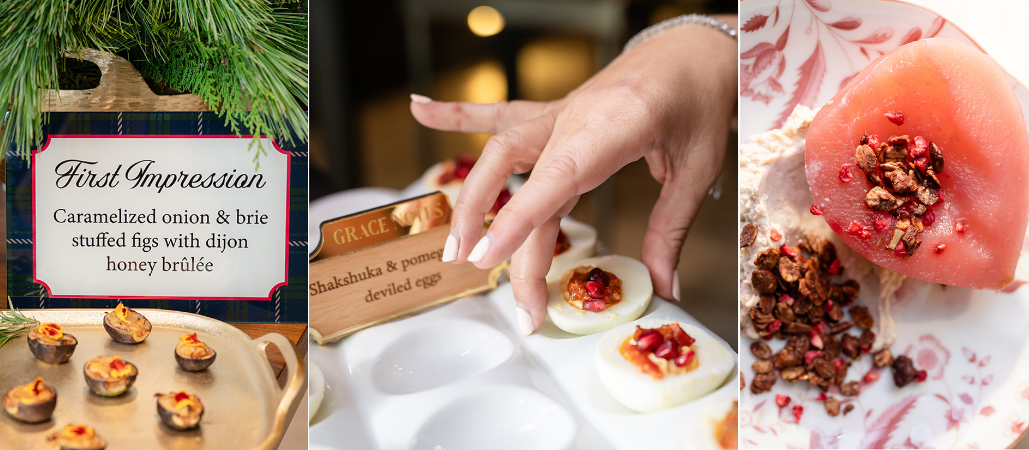 finger foods, shakshuka, pomegranate, deviled eggs, gourmet deviled eggs