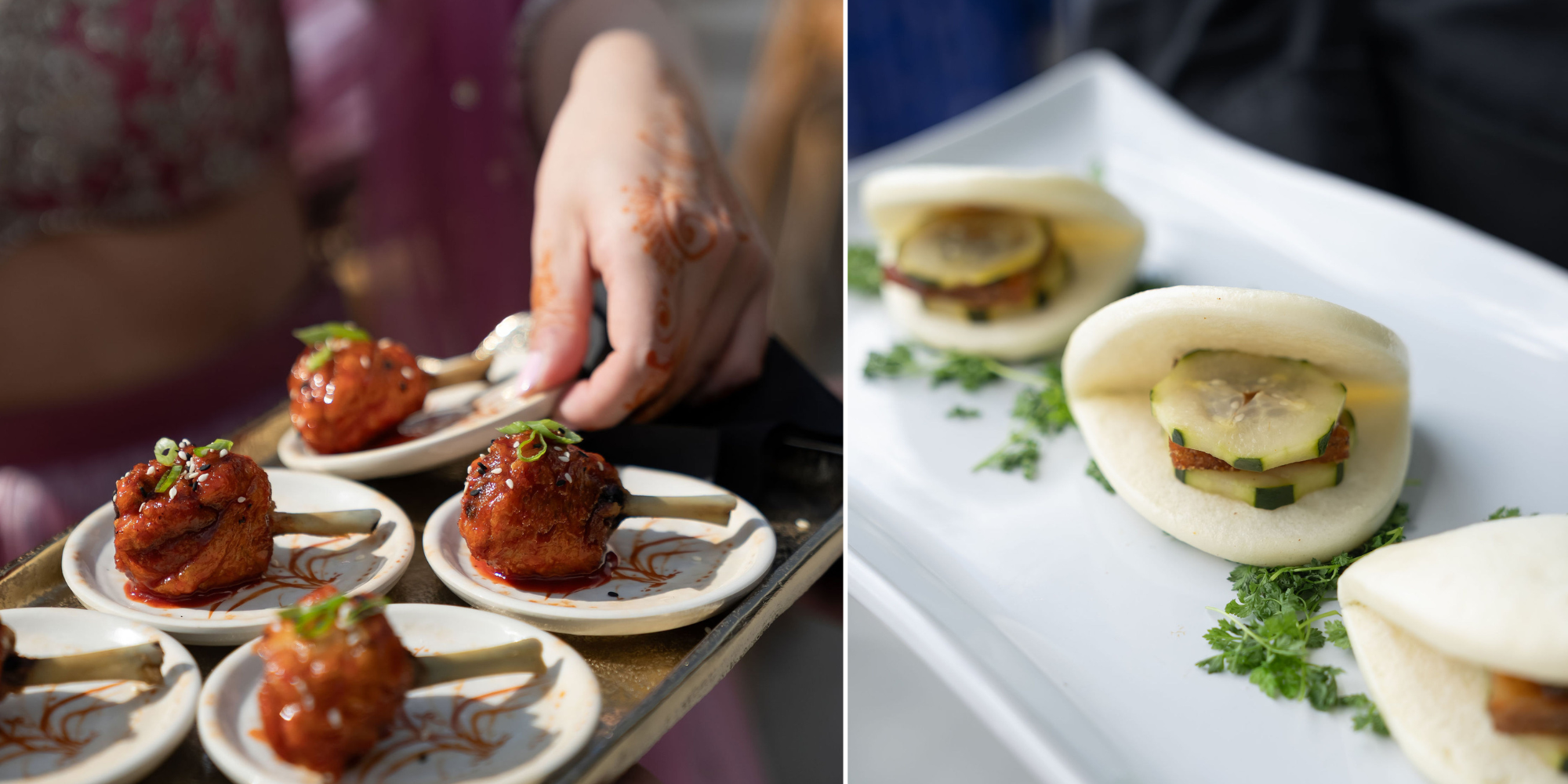 fusion cuisine at Indian Korean wedding in Utah
