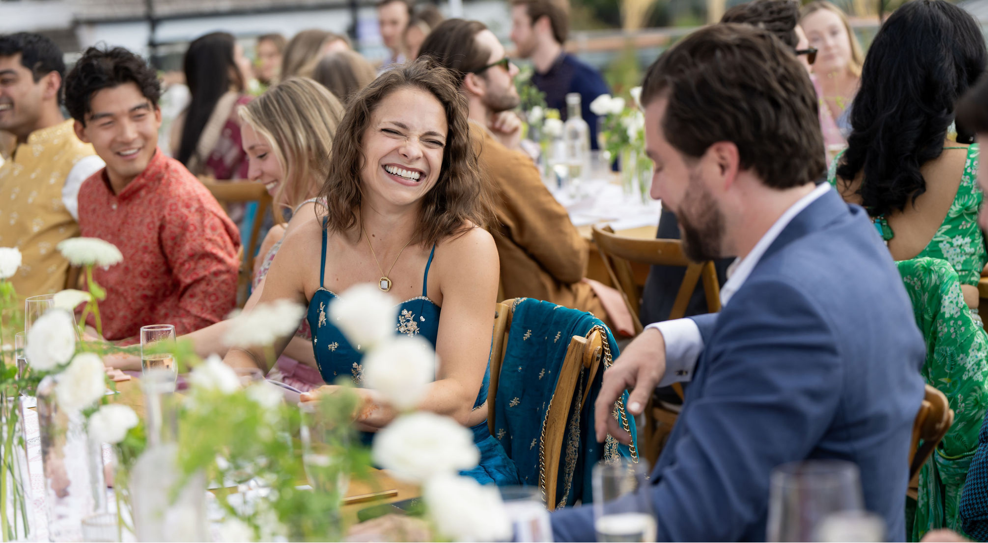 diners at fusion wedding in Park City Utah