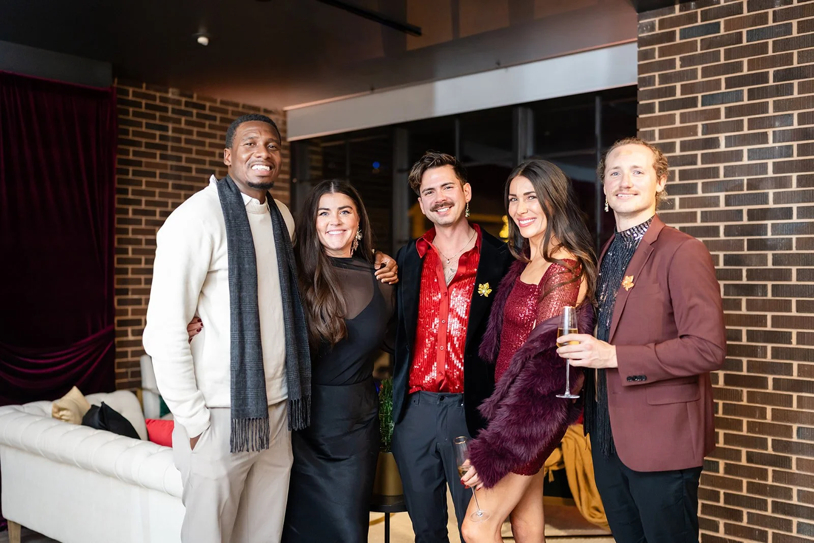 guests at Kimball Terrace, Christmas party guests