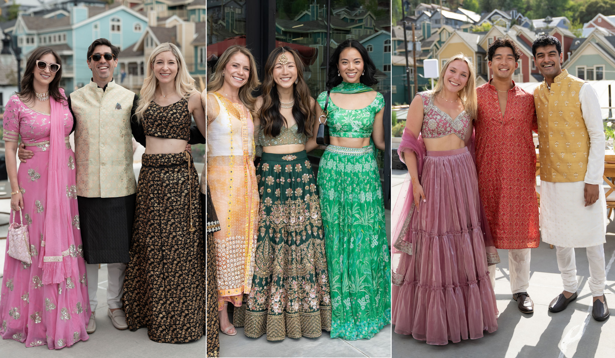 sangeet wedding clothing at Kimball Terrace in Park City