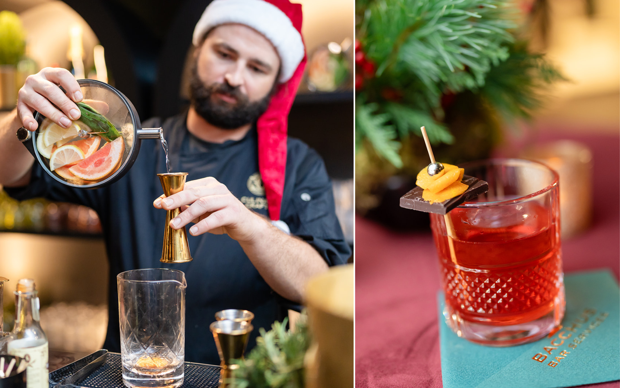 pouring cocktail, Christmas cocktail, porthole canteen, old fashioned, chocolate cocktail