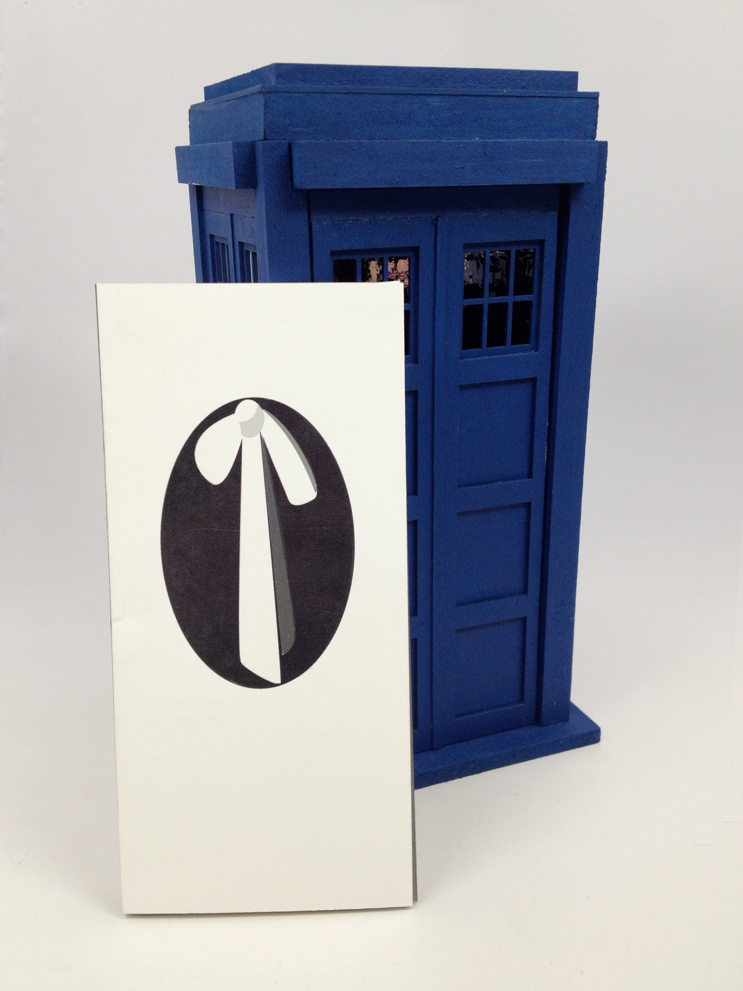 Each booklet cover has a black and white illustration of the respective Doctor's iconic item.