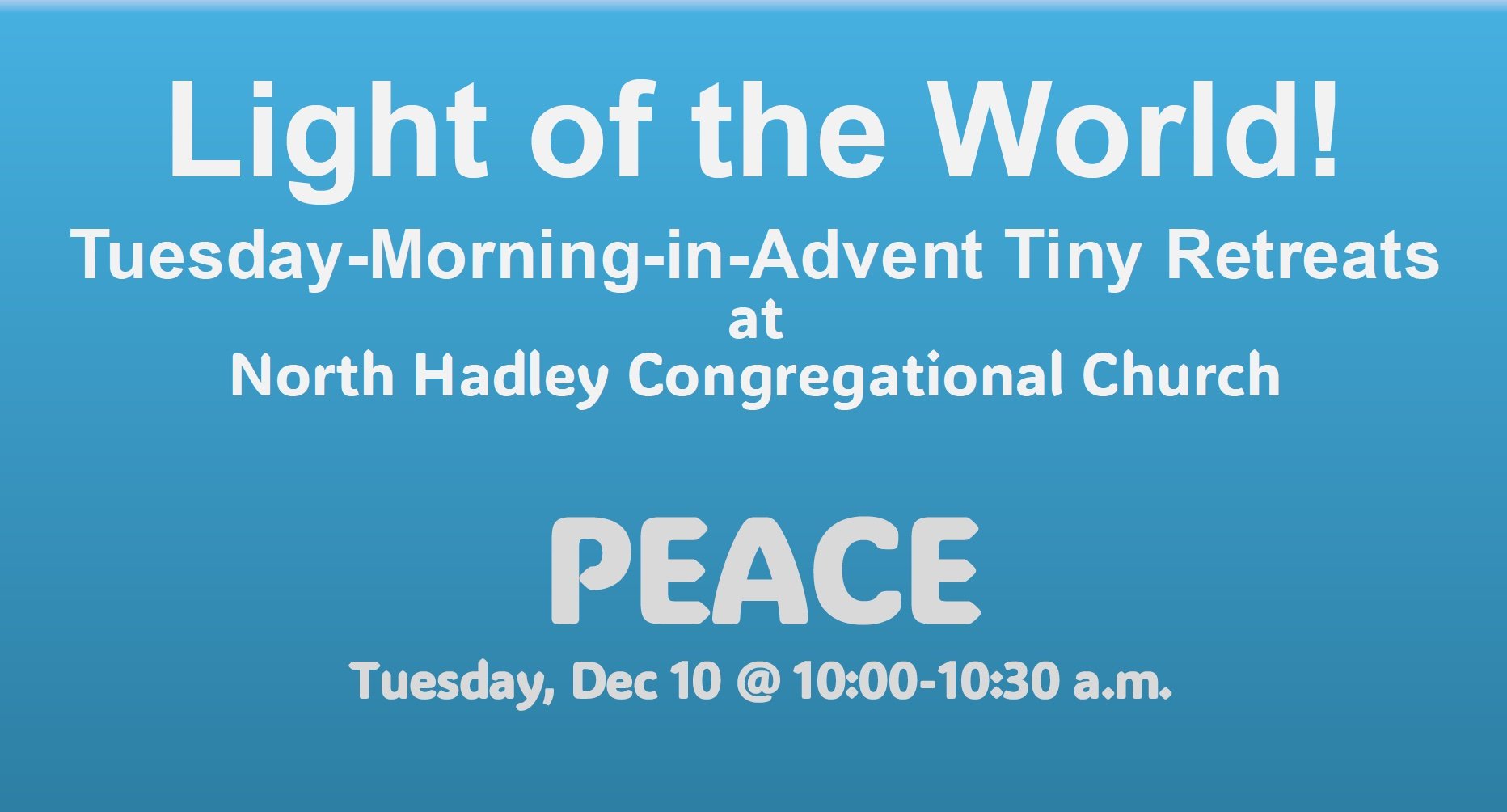 Tuesday Morning in Advent Tiny Retreat (Copy)