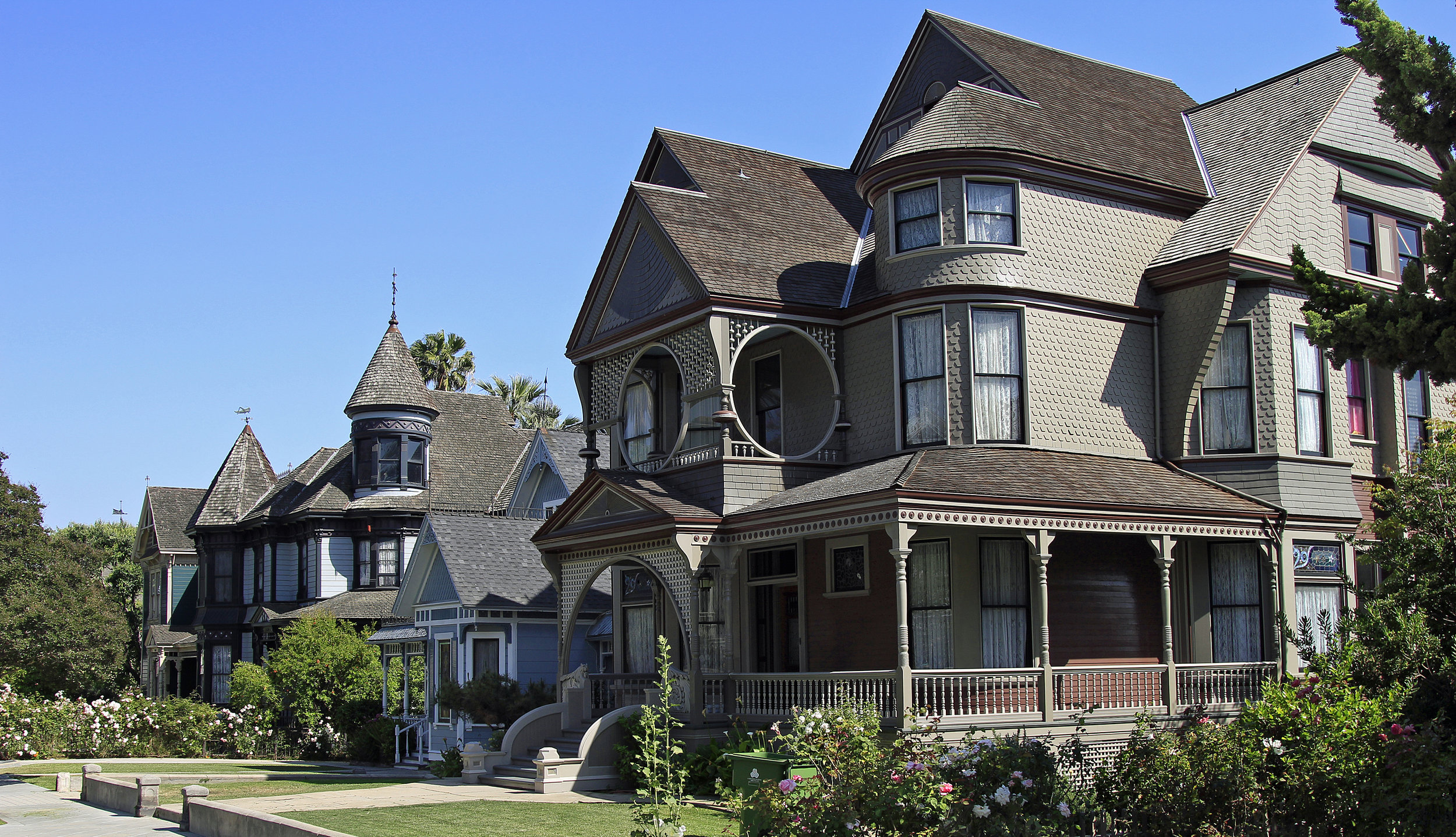 Sessions House - Joseph Cather Newsom. 1889. A view down Carroll Avenue and its famous showcase Victorian homes in the Angelino Heights section of Echo Park. Learn more about Echo Park...
