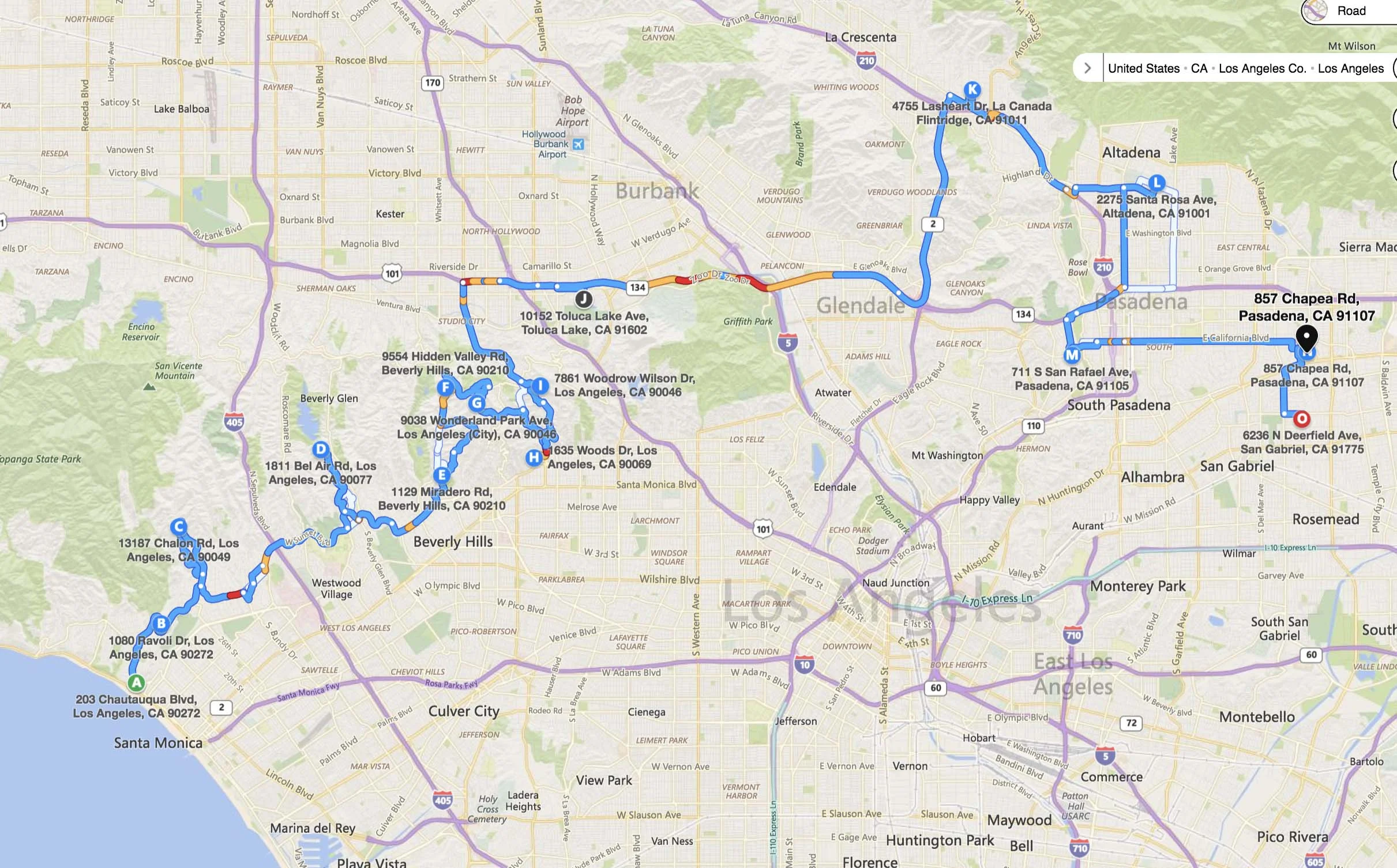 Case Study House Locations