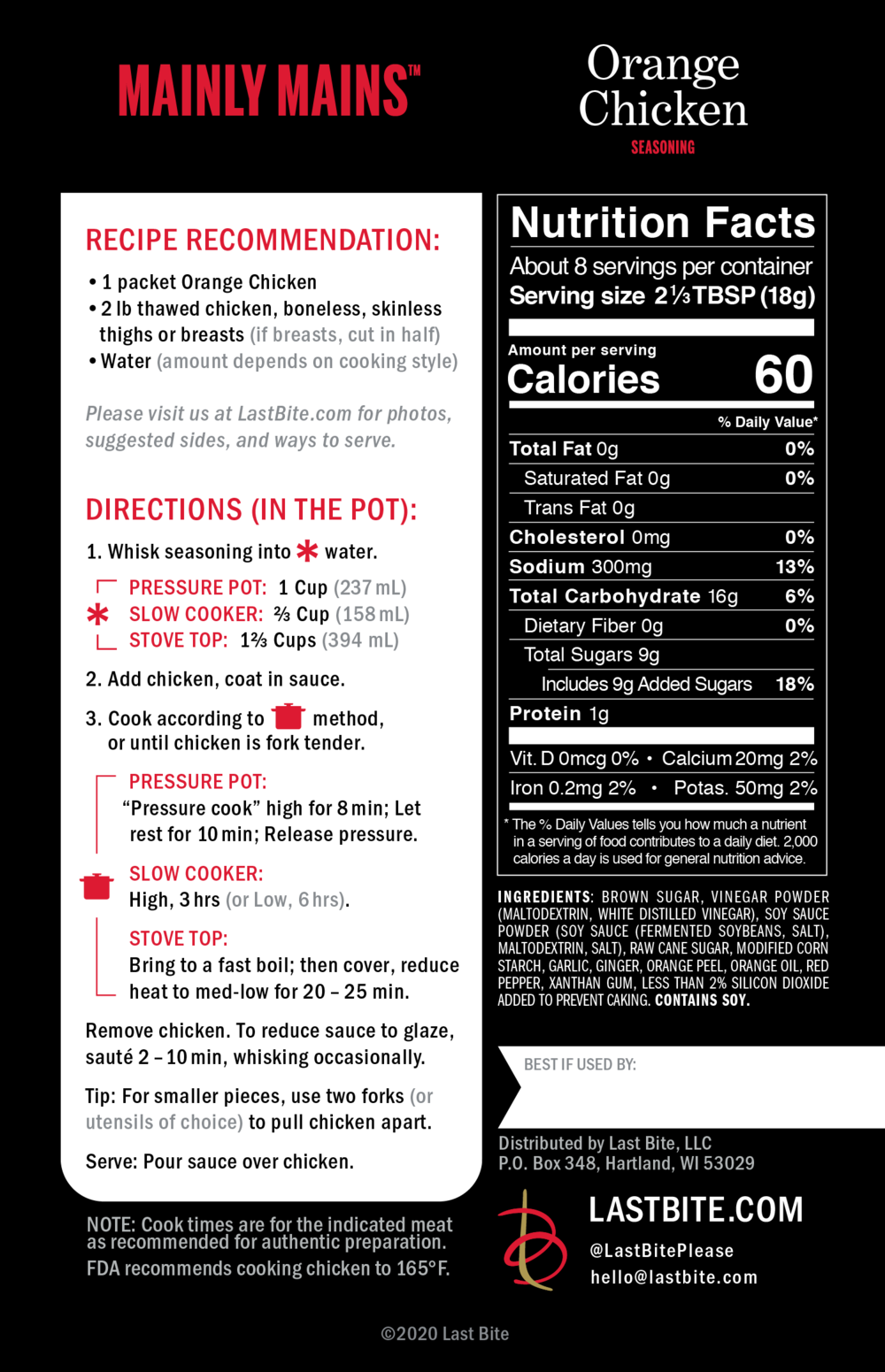 Download Orange Chicken Mainly Mains 1 Seasoning Packet Meat Water A Restaurant Quality Meal Last Bite