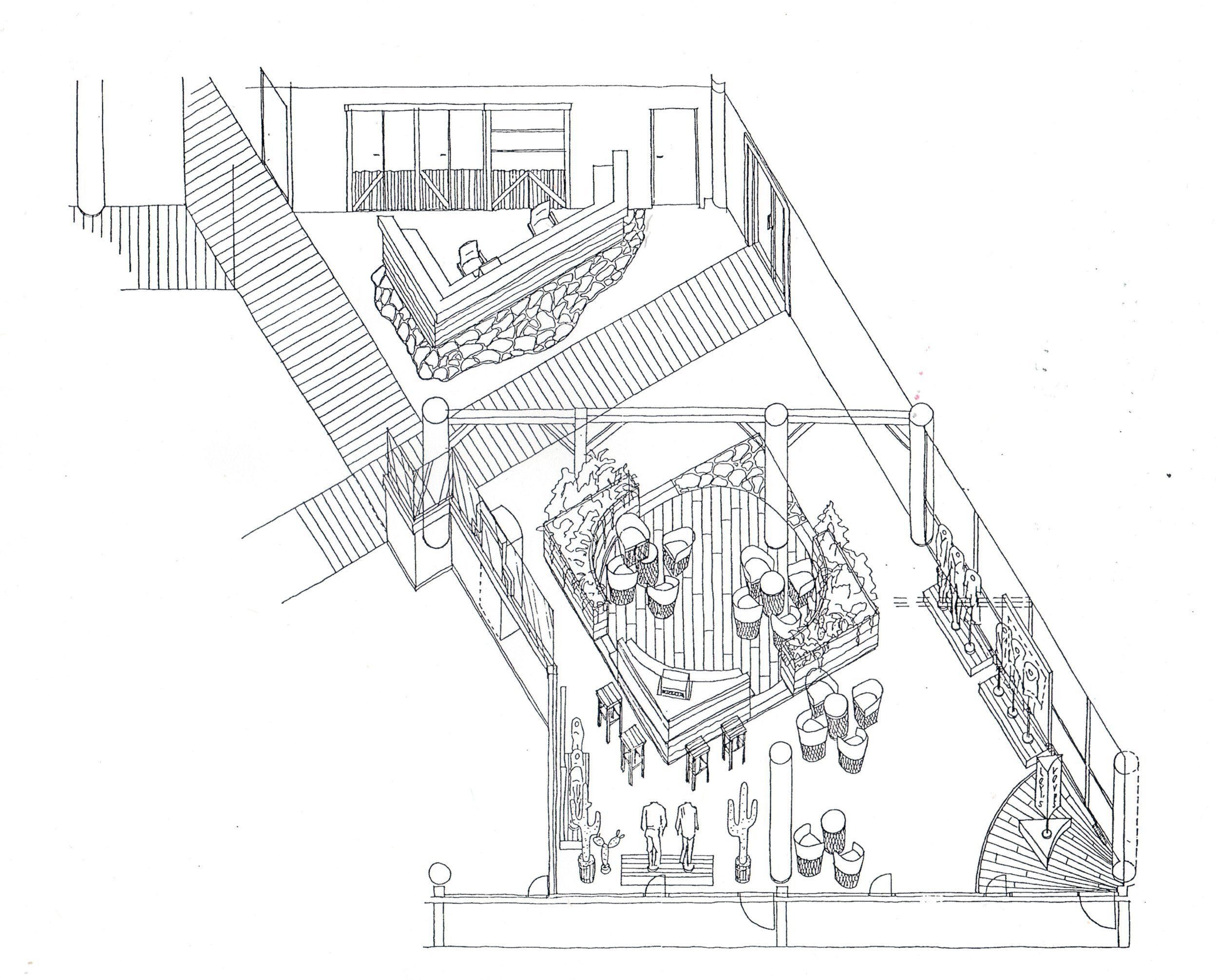  Isometric rendering of Levi’s Strauss Headquarters, Aker Brygge, Oslo, Norway 