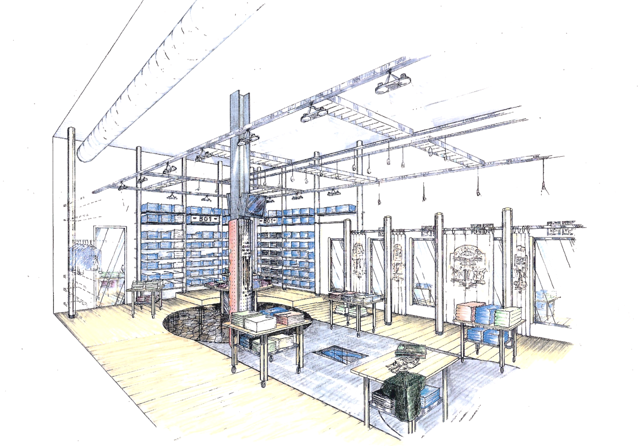  Concept rendering for Nordic Levi’s Stores re-building 