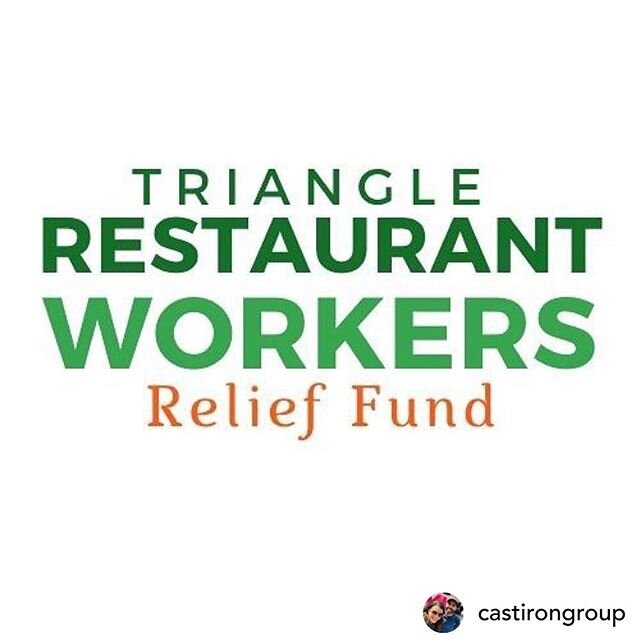 Posted from @castirongroup &bull;
So many of you have reached out to ask us how to help our industry. There will be many asks but here is an immediate one: DONATE NOW to the Triangle Restaurant Workers Relief Fund, which will award immediate grants t