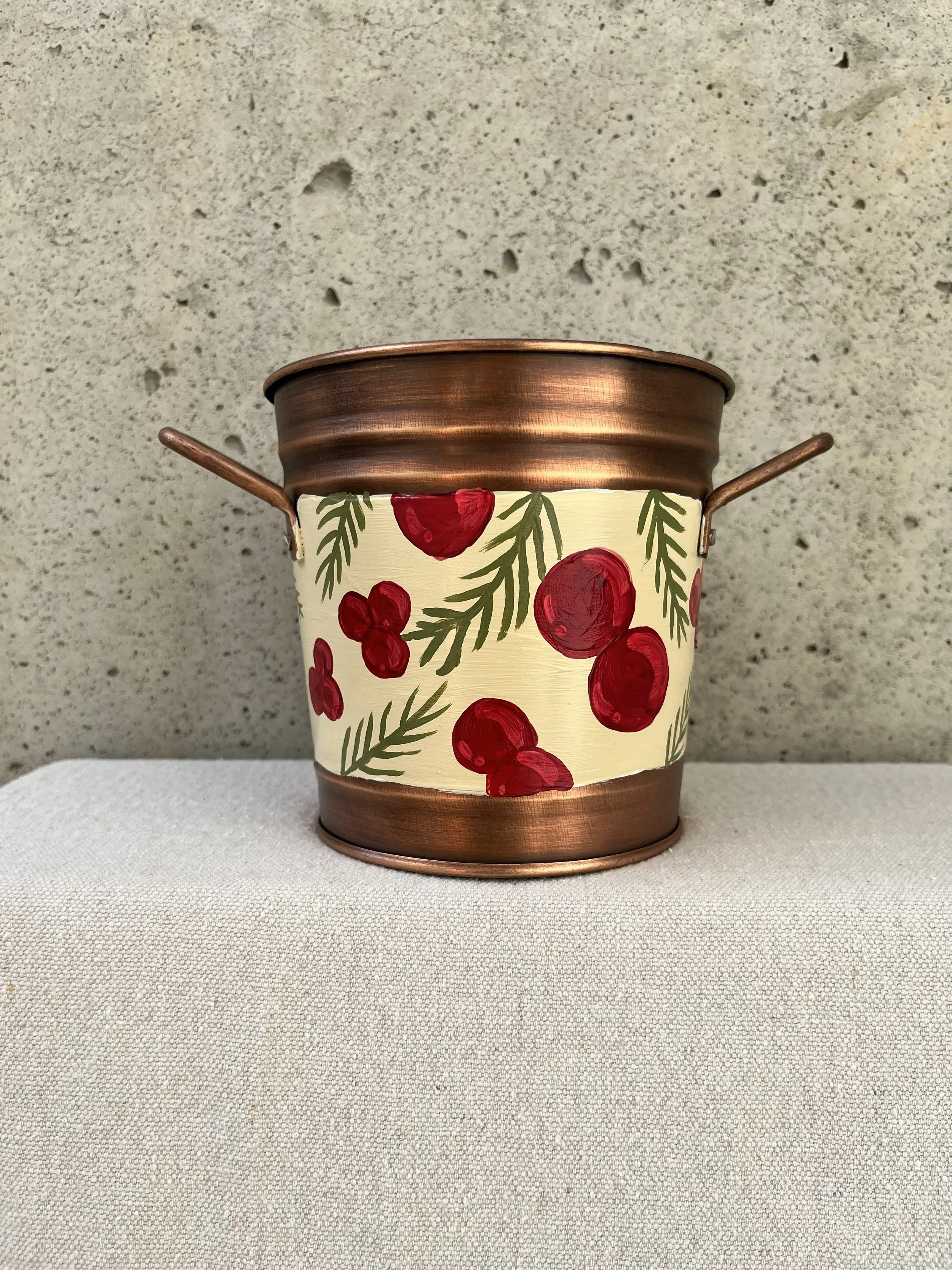 Hand Painted Berries Decorative Tin