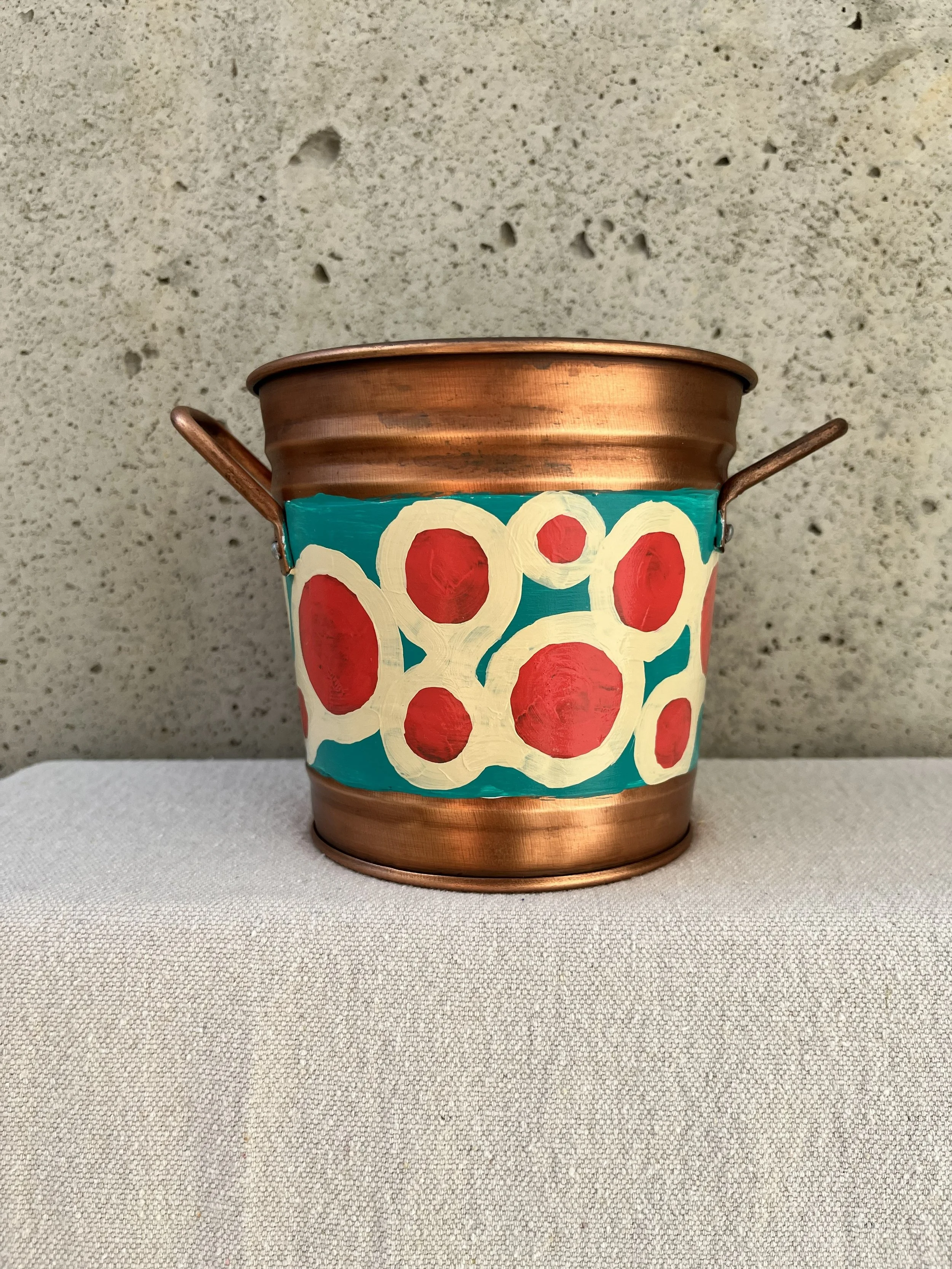 Hand Painted Decorative Tin Mod Circles