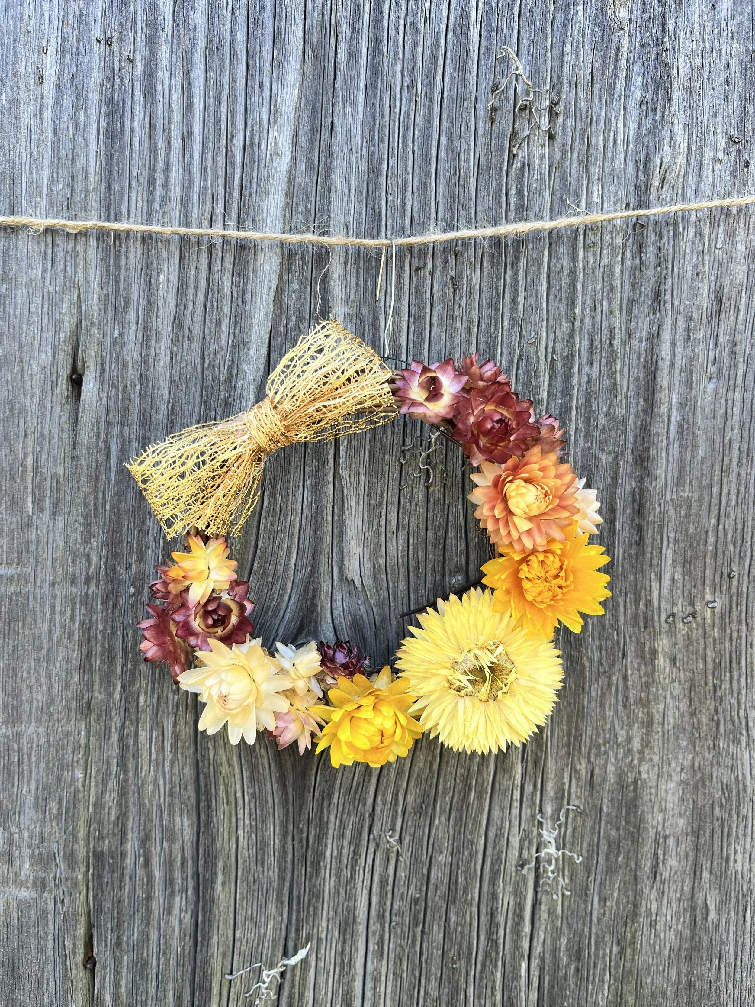 Everlasting Wreath Ornament 4" Dried Flowers