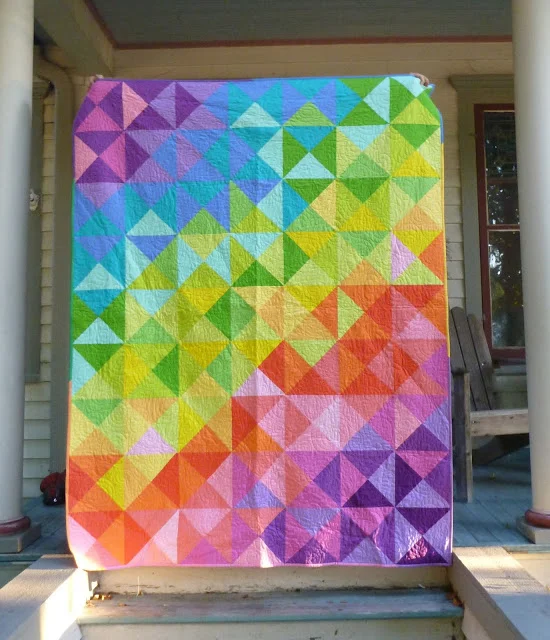 QST Rainbow Quilt Finish