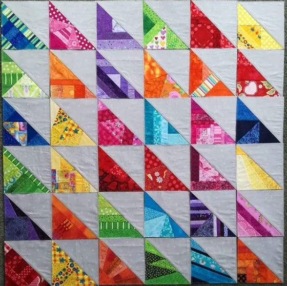 20+ Quilt Ideas Using (half square) Scrappy Triangles | Leila Gardunia ...