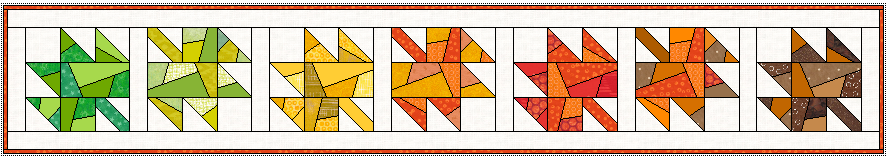 8” x 50” Here’s the same table runner but with the leaves alternating dictions so the runner doesn’t seem ‘upside down’ from one side of the table.