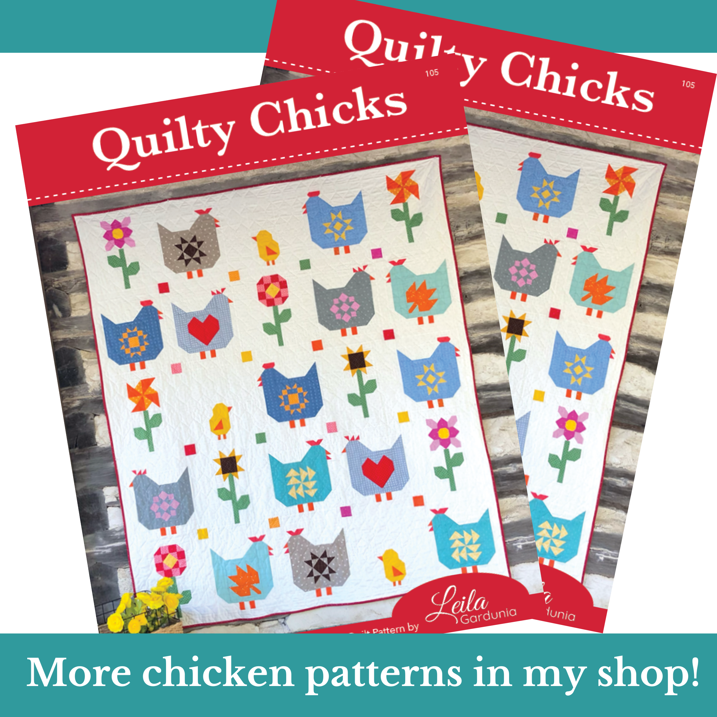 Hy Pattern Print | Quilty Chicks Block of the Month | Leila Gardunia Quilt Patterns