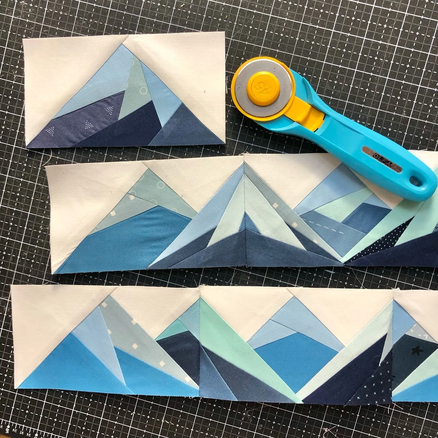 COMING SUPER SOON! Scrappy Mountain foundation pads! I recorded the video tutorial today and can&rsquo;t wait to share more pictures and info with you over the next few days! 

#scrappymountains #scrappymountainfoundationpads #foundationpaperpiecing 