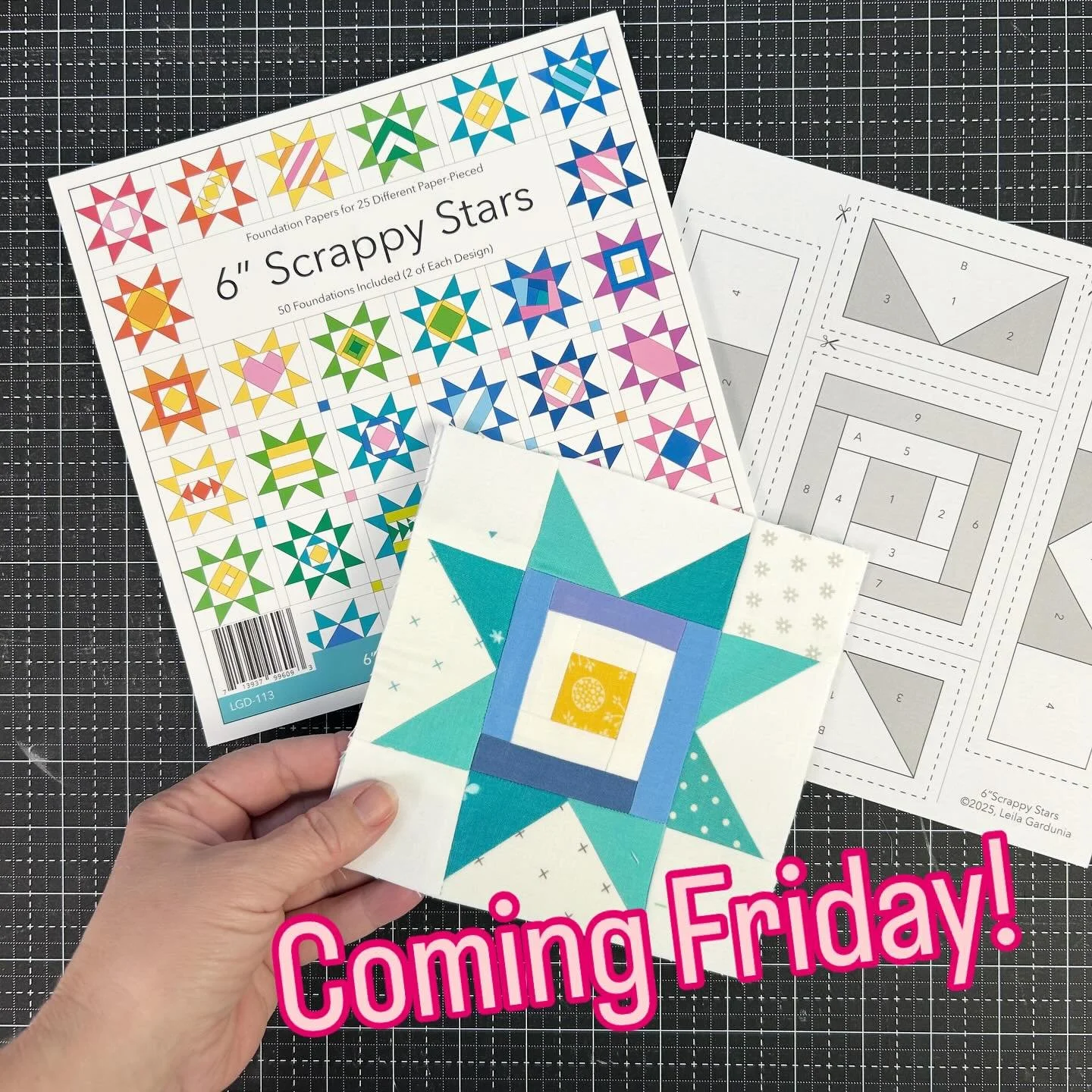 6&rdquo; Scrappy Stars!!!! ⭐️⭐️⭐️⭐️ The newest scrap-busting foundation pad will be available Friday! I can&rsquo;t wait to send them out into the world and see what you make with them! More info to come! (Hop on my email list to get sale info on Fri