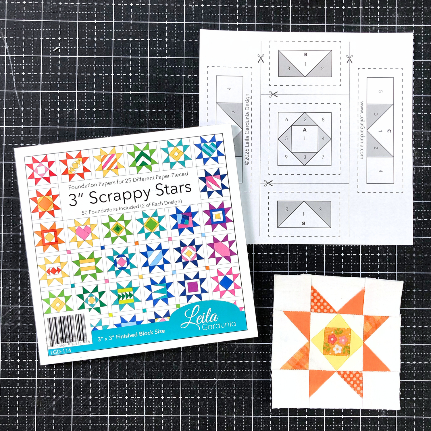 How to Foundation Paper Piece Scrappy Stars | Leila Gardunia Quilt Patterns