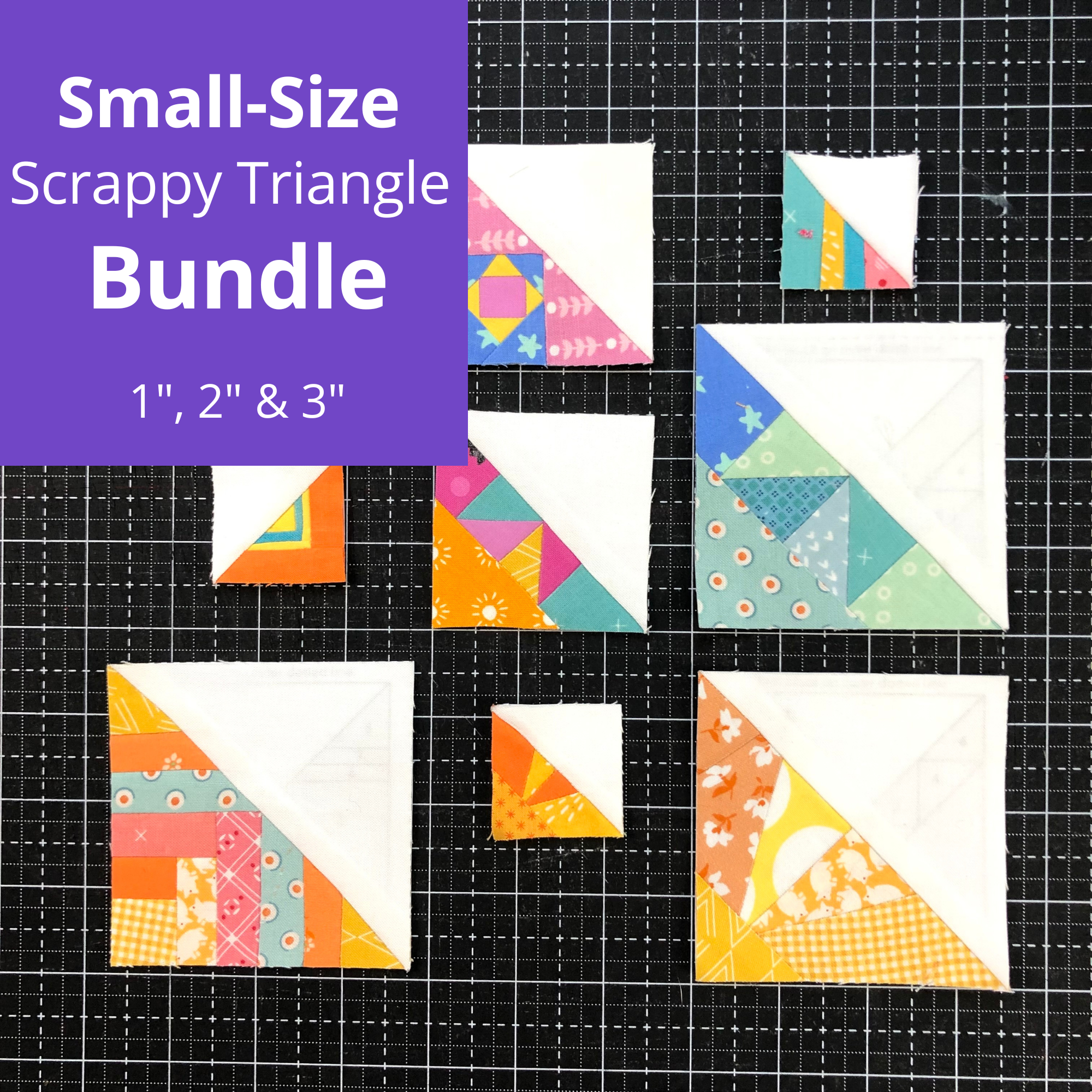 PDF | Bundle  1", 2" & 3" Scrappy Triangle Foundations