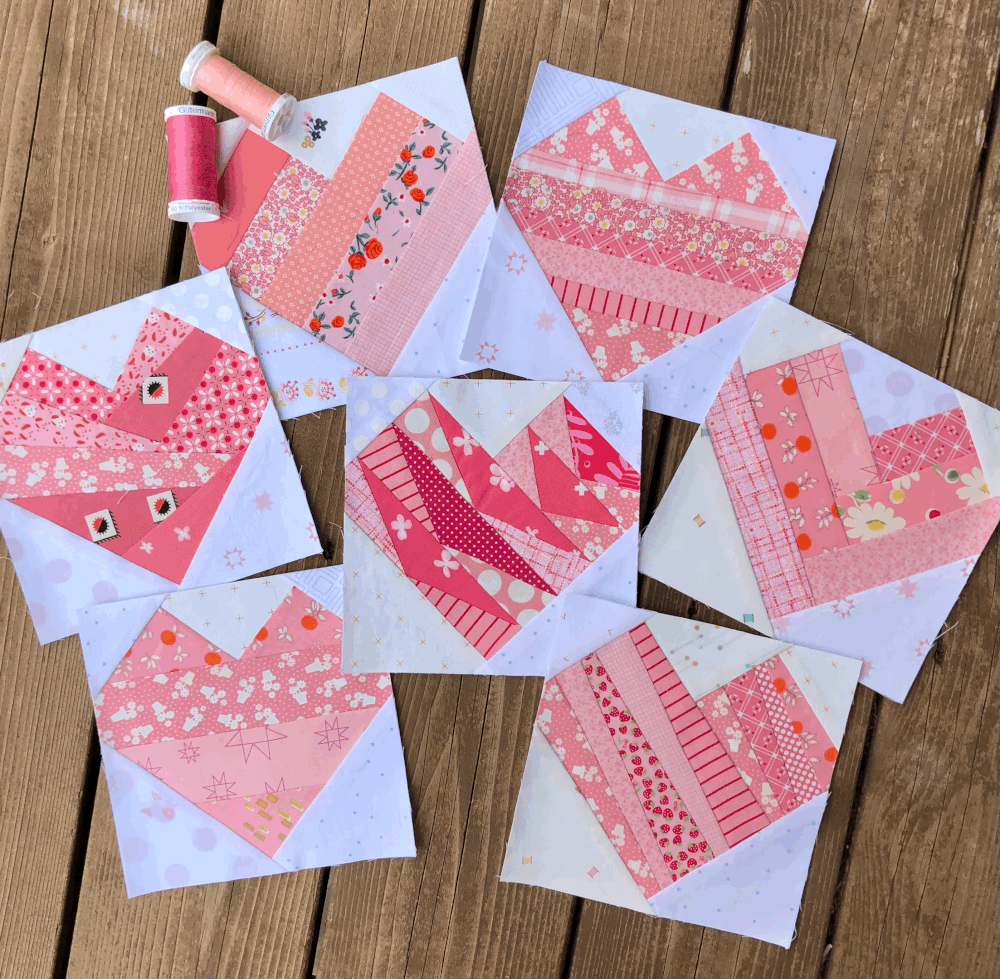 PDF | Scrappy Hearts | 6 pdf-scrappy-hearts-6-foundation-paper-pieced-quilt-block-pattern-leila-gardunia-quilt-patterns