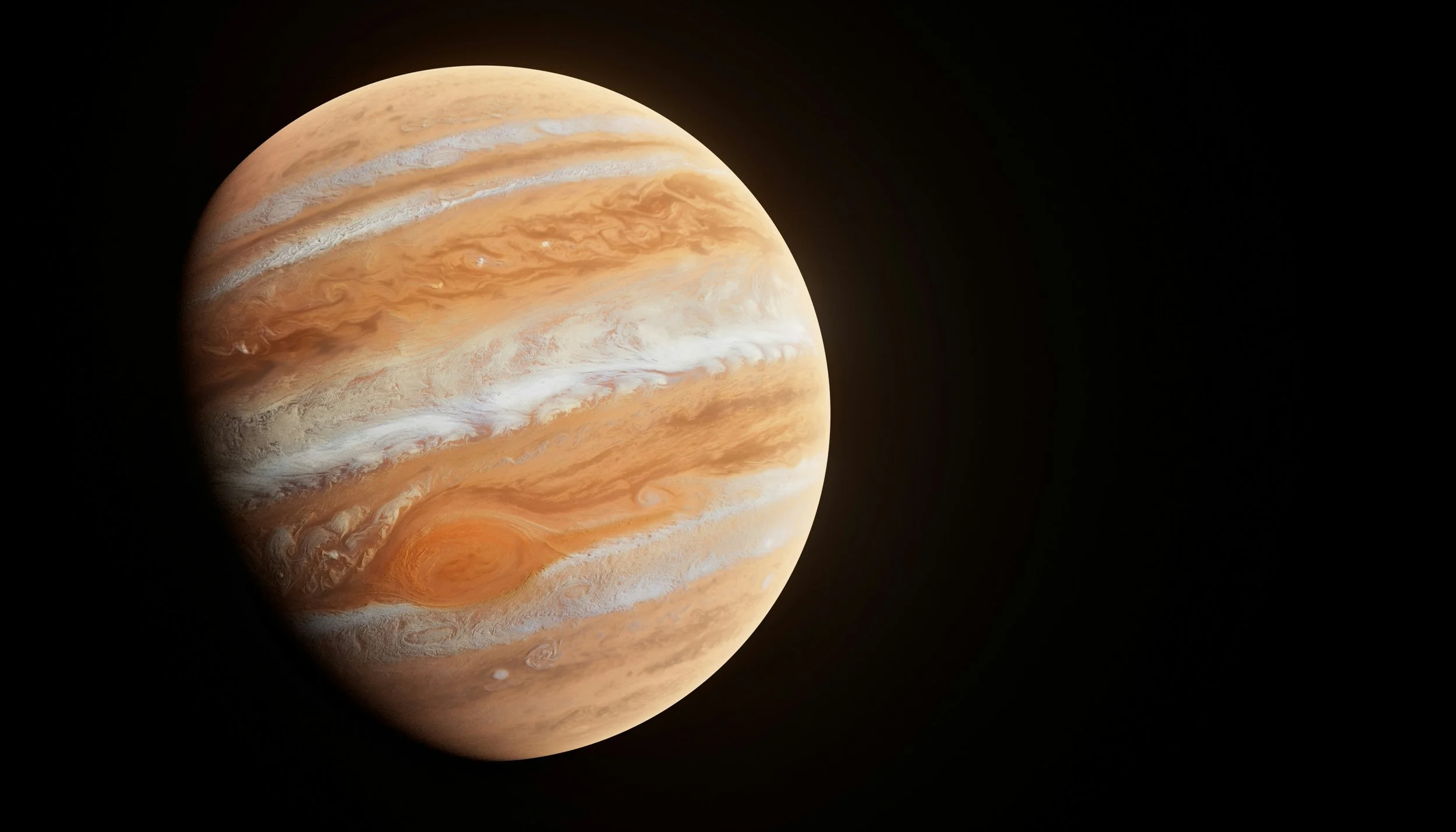 Close-up image of the planet Jupiter.