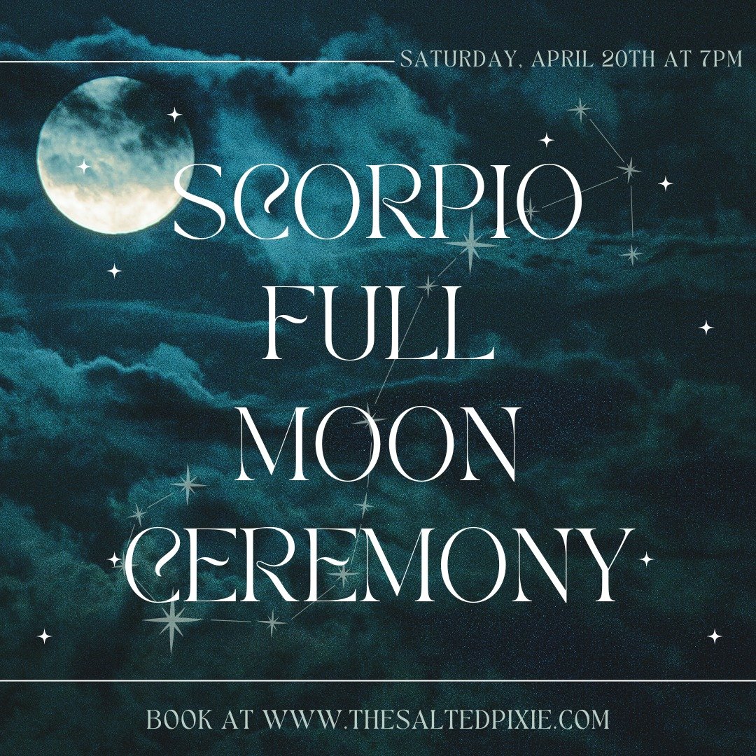 🌕✨ Dive Deep into the Energy of the Scorpio Full Moon with us!

Join us this Saturday at 7pm as we immerse ourselves in the powerful energy of the upcoming Scorpio Full Moon. This event is your opportunity to connect, ground, and discover what's bee