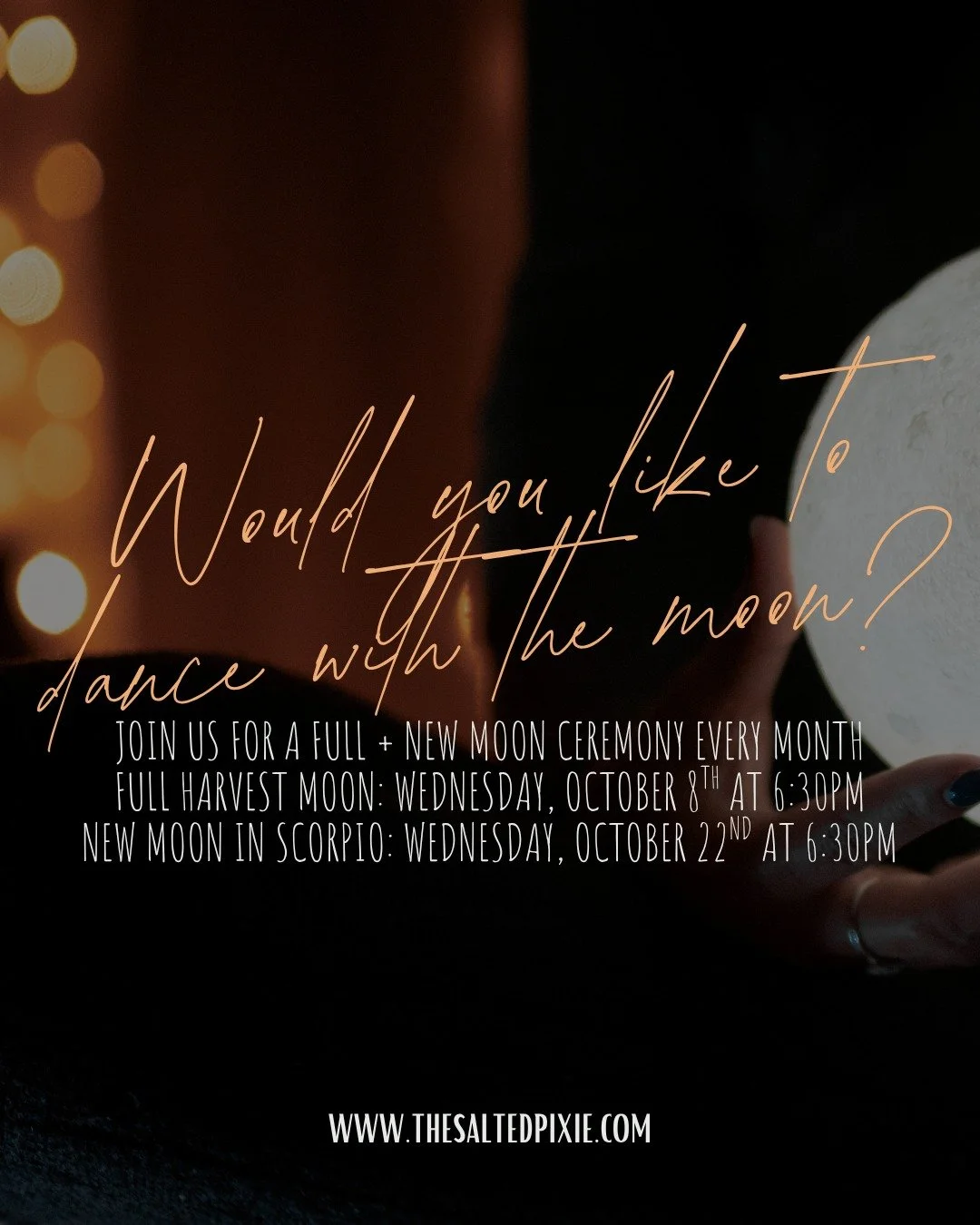 🌙 Take a deep breath and imagine this: sitting in our glowing salt cave, surrounded by community, with the steady rhythm of your own breath syncing to the moon above.

Each month we gather near the Full + New Moon to:
✨ Learn what this moon means in