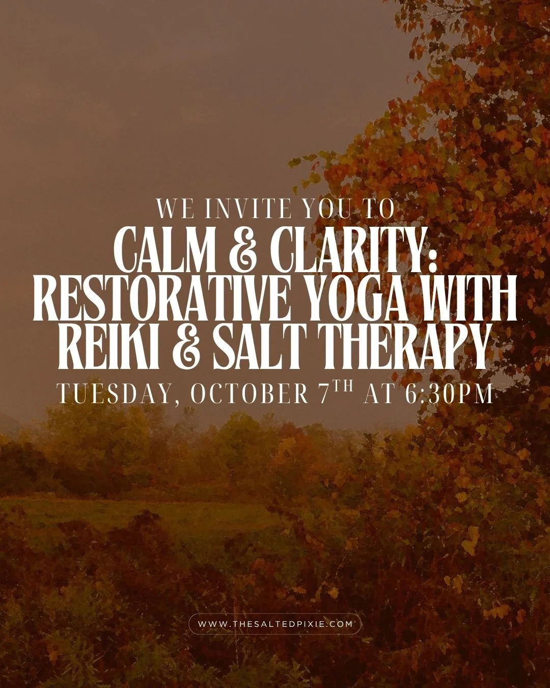 Sometimes the body just needs stillness. Sometimes the mind just needs space.

Our Calm &amp; Clarity circle is designed for exactly that. Join us in the salt cave for a restorative yoga practice with Reiki woven in &mdash; a gentle reset for your ne